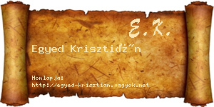 Egyed Krisztián névjegykártya